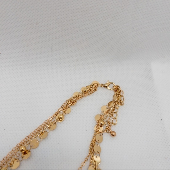 Boho Multi Layer Moon Pendant Gold Tone Necklace Festival Astrology Contemporary - Picture 7 of 9